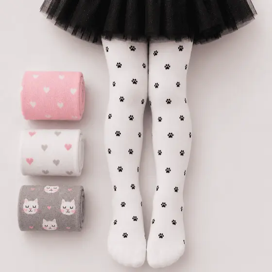 Kit 3 Meias Calça Infantil Meninas Fio 40 Grossa Reforçada Estampada Inverno 2026