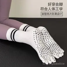Meias de yoga, antiderrapantes, meias femininas profissionais de cinco dedos para esportes, corrida, fitness, pular cord