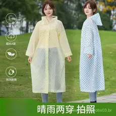Capa de chuva portátil e elegante com bolinhas, modelo longo para adultos, poncho de chuva para bicicleta elétrica.