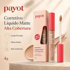 Corretivo Líquido Matte Payot Alta Cobertura Longa Duração Para Olheira 4g Dia a Dia