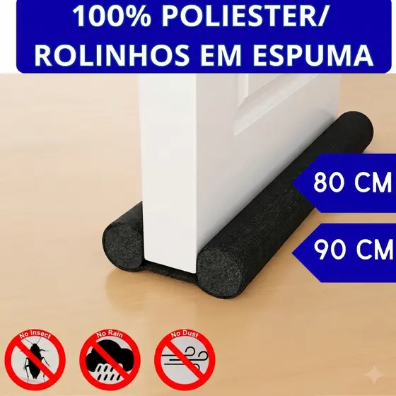VEDA PORTA OU PROTETOR DE PORTA PRETO NOS TAMANHOS 80CM E 90CM
