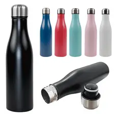 GARRAFA SQUEEZE DE INOX COM TAMPA COLORS FOSCO 750ML