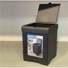 LIXEIRA DE PIA DE PLASTICO QUADRADO COM TAMPA SMILE PRETO 5,4L