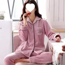 Pijama engrossado estritamente selecionado, cardigã de flanela feminino quente e espesso, lã Coral Extra grande, fofo, c