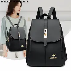 Mochila Feminina Simples Mochila Multifuncional De Cor Sólida Grande Capacidade Versátil Mochila Multi-Bolso