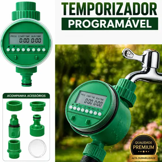 Temporizador de Irrigação Digital Programável Jardim Automático Controlador Válvula De Inteligência Timer - Oferta