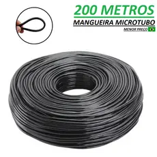 Mangueira Microtubo 200 Metros 1/4 Para Irrigação e Aspersão Flexível Plantação - 6mm Externo x 4mm