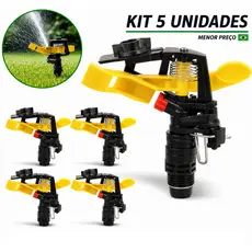 Kit até 5 Aspersor de Irrigação Setorial 360 ° de Rotação Automática - Oferta
