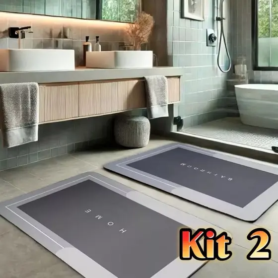Tapete De Banheiro Quadrado Absorve Água Antiderrapante Secagem Rápida 40x60