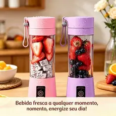 Mini Liquidificador Portátil Shake 6 Laminas + Cabo USB-SE3095