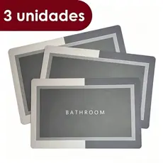 Tapete De Banheiro Quadrado Absorve Água Antiderrapante Secagem Rápida 40x60