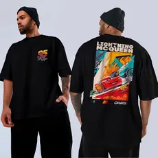 Camiseta Básica Ou Oversized Carros McQueen Lightning Arte 95 Moda Estilosa Unissex