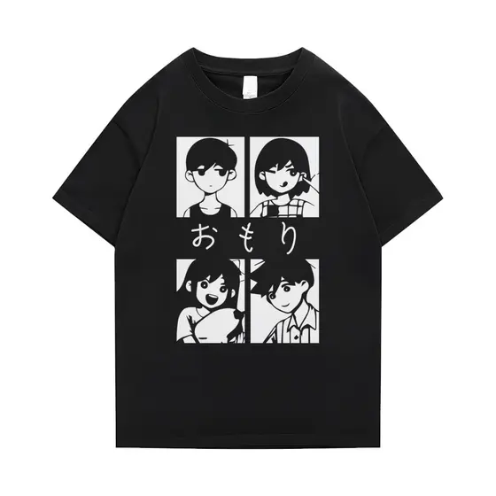 Camiseta Basica Camisa Omori Personagens Fofo Cat Carton Game Unissex