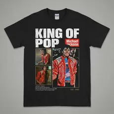 Camiseta Masculina Feminina Oversized Estampa King of Pop Michael Jackson Beat It 1983 Streetwear T-shirt Moda Urbana