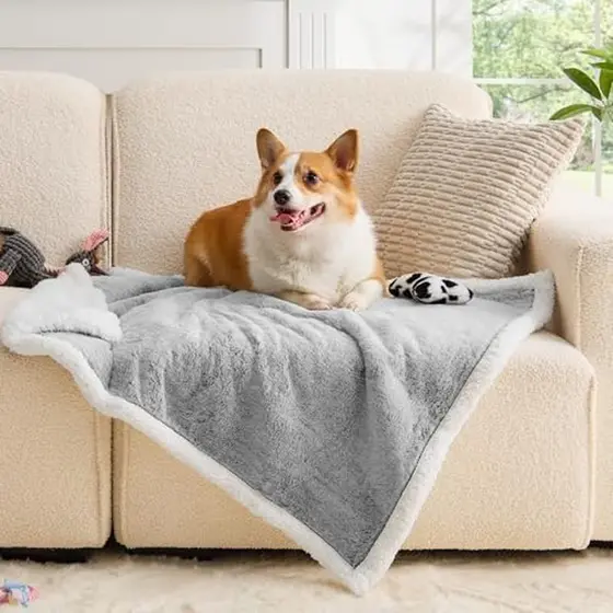 Cobertor impermeável para cães ChiXnuggle adequado para cães de tamanho médio, lavável, dupla face, pele Artificial e lã