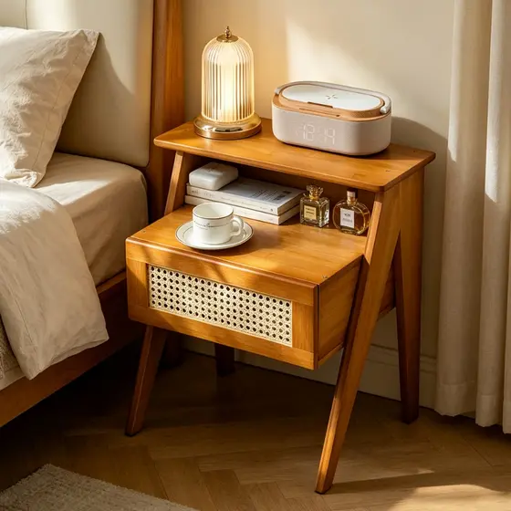 Mesa de Cabeceira Madeira Criado Mudo Organizador Quarto Prateleira Nicho Armário Auxiliar