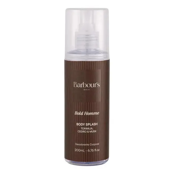 Kit de 1 Ate 2 Body Splash Bold Homme Barbours Beauty 200ml Masculino Dia e Noite Desodorante