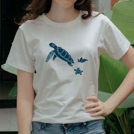 Camiseta Casual 100% Algodão Premium Estampada Tartaruga