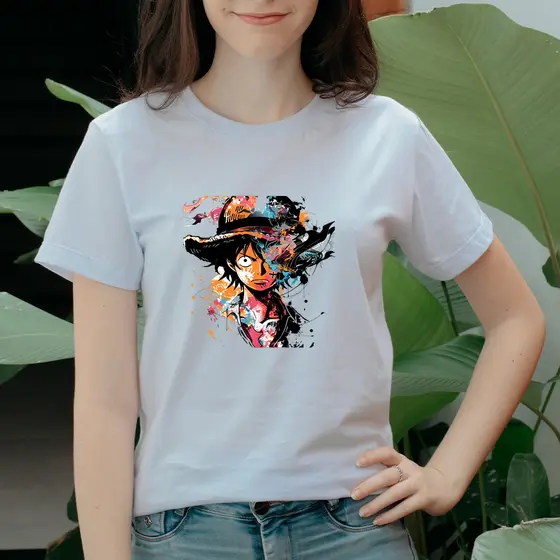 Camiseta Casual 100% Algodão Premium Anime Monkey Piece