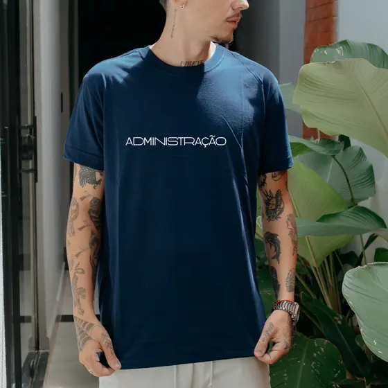Camiseta Casual 100% Algodão Premium Estampada Curso Administração