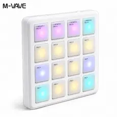 M-VAVE SK-16 SMC-PAD Pocket Pad Controlador MIDI portátil sem fio com 16 pads Teclado de percussão adequado Interface