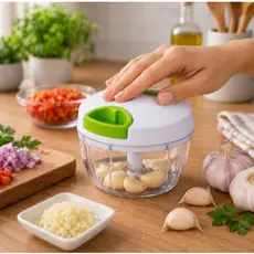 Triturador de Alho Manual Portátil Mini Processador de Alimentos Cebola Legumes Cozinha Prática Rápida Sem Esforço