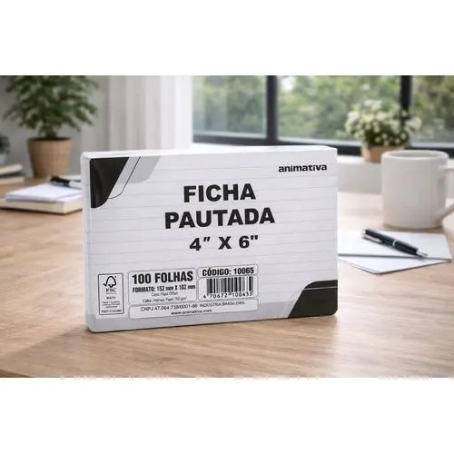 Ficha Pautada Papel Cartao 4x6 Polegadas 100 Folhas Escritura Organizacao