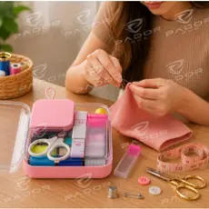 Kit Costura Portatil Completo Sortido Agulha Linha Tesoura Alfinete Caixa Organizador Linha De Costura Kit De Linhas