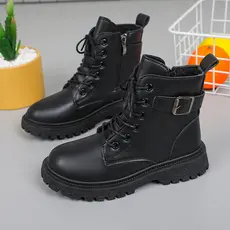 Meninas Martin botas meninos botas pretas botas curtas sola macia crianças botas finas femininas