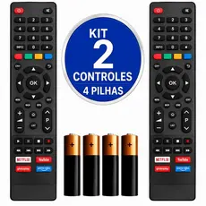 Kit Controle Remoto TV Philco Smart Compatível com Teclas de Acesso Rapido para os Apps