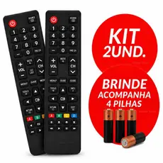 Kit Controle Remoto Compatível Samsung Smart TV com Pilhas Inclusas Pronto para Uso