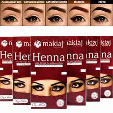 Kit de Henna De Sombrancelha 1,5g Henna + 10ml Fixador Makiaj Para Desing De Sobrancelhas
