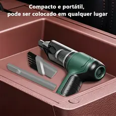 Aspirador de pó portátil 4 em 1 de alta potência e recarregável, ideal para limpar carros, carpetes e gavetas.