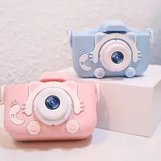 Mini Câmera Infantil Mini Recarregável Com Capa Video Jogos Fotos