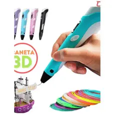 Caneta 3D Impressora Manual Infantil e Adulto Com Filamentos DIY Filamento Plastico Seguro Para Crianças