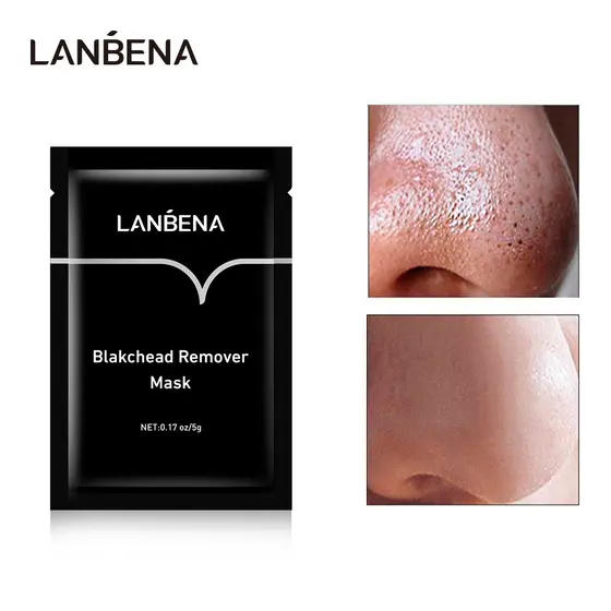 Máscara Removedora de Cravos LANBENA, Remove Cravos, Trata Acne, Reduz Poros, Limpeza Profunda, Cuidados com a Pele, 5g