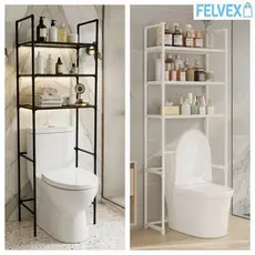 [FEL] Prateleira Multiuso para Acima do Vaso Sanitário, Organizador de Banheiro 3 Níveis