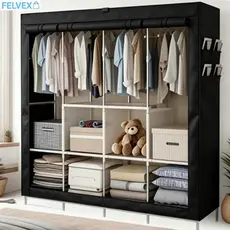 [FEL] Guarda Roupa Portátil Desmontável Organizador Prático Solteiro e Casal