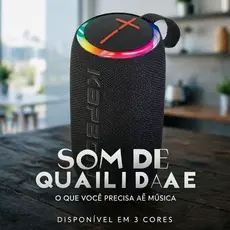 Caixa de Som Bluetooth 100W RMS com Tecnologia TWS, IPX6, Luzes LED RGB Sincronizadas, Suporte USB e FM