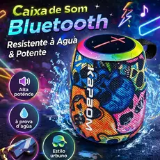 Caixa De Som Caveira 50W Bluetooth RGB Resistente Agua TWS/FM/TF