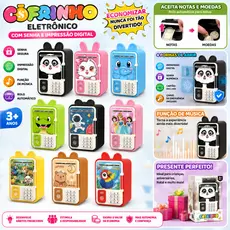 Cofre Eletrônico Infantil Com Senha E Digital Nota E Moedas - Cofre Para guardar dinheiro