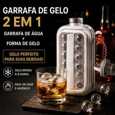 Garrafa Forma De Gelo 2 Em 1 Esfera Silicone Drinks Bebidas- MáQuina De Gelo PortáTil- Miniatura Balde De HóQuei No Gelo