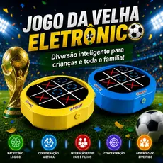 Jogo Da VeDigital Eletrônico 4 Em 1 Recarregável Usb Led Educativo Interativo Portátil Memoria Copa do Mundo