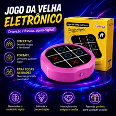 Jogo da Velha Eletrônico Portátil Inteligente com Luz e Som – Desafio Divertido para Crianças e Adultos