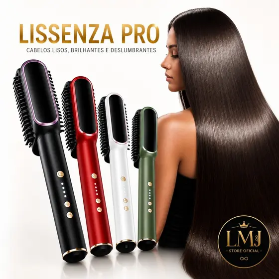 PRETO - Escova Alisadora Elétrica Bivolt