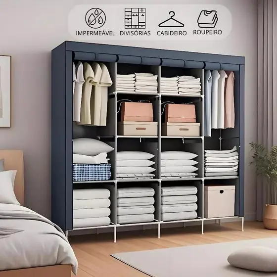 Guarda Roupa Dobrável Organizador De Roupas Decoteam