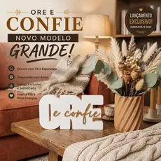 Kit Decorativo ORE e Confie GRANDE com Vaso MÉDIO, Design Moderno Decoração Minimalista Presente Criativo