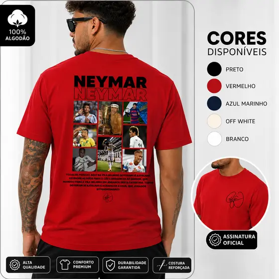 Camiseta Neymar, camisa Menino Ney, camiseta unissex algodao, camisa premium, camiseta preta