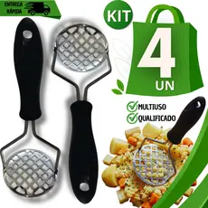Amassador Espremedor de Batata Aço Inox Manual Resistente Para Cozinha Mandioquinha Purê Utensílios