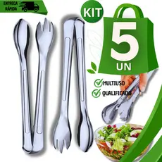 Pegador De Salada Inox  Universal 20Cm Para Massa Churrasco Carne Cozinha Buffet Restaurante